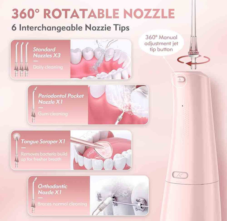 واتر جت دندان Sejoy Water Flosser مخزن 300 میلی لیتر ضد آب IPX7