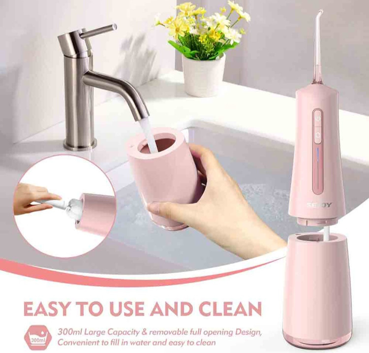 واتر جت دندان Sejoy Water Flosser مخزن 300 میلی لیتر ضد آب IPX7